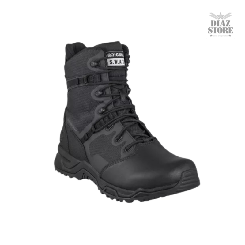 Bota Táctica S.W.A.T Alpha Fury Cuero 8" con Cremallera – Negro - Imagen 2